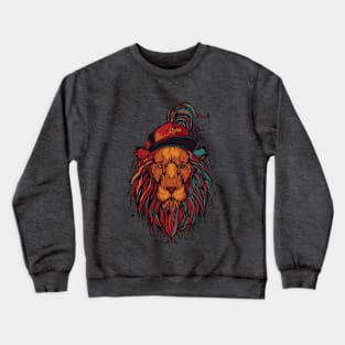 Neon Lion Design Crewneck Sweatshirt